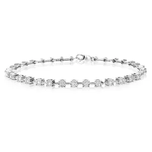 1/2 cttw Round Cut Lab Grown Diamond Tennis Bracelet in .925 Sterling Silver Prong Set 7 Inch