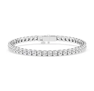 12.00 Carat tw Beautiful White Gold Round Brilliant Cut Shiny Diamond Ladies Tennis Bracelet.Secure Double Clasp.