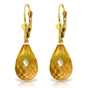 14 Carat 14K Solid Yellow Gold Loveliness Citrine Earrings