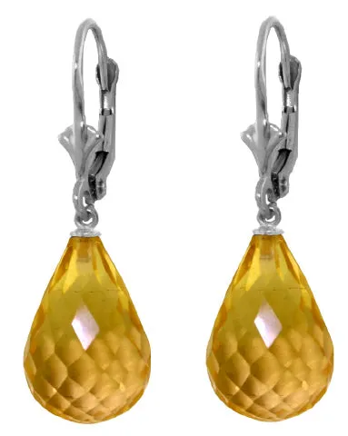 14 Carat 14K Solid Yellow Gold Loveliness Citrine Earrings