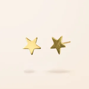 14K Gold Star Stud Earrings