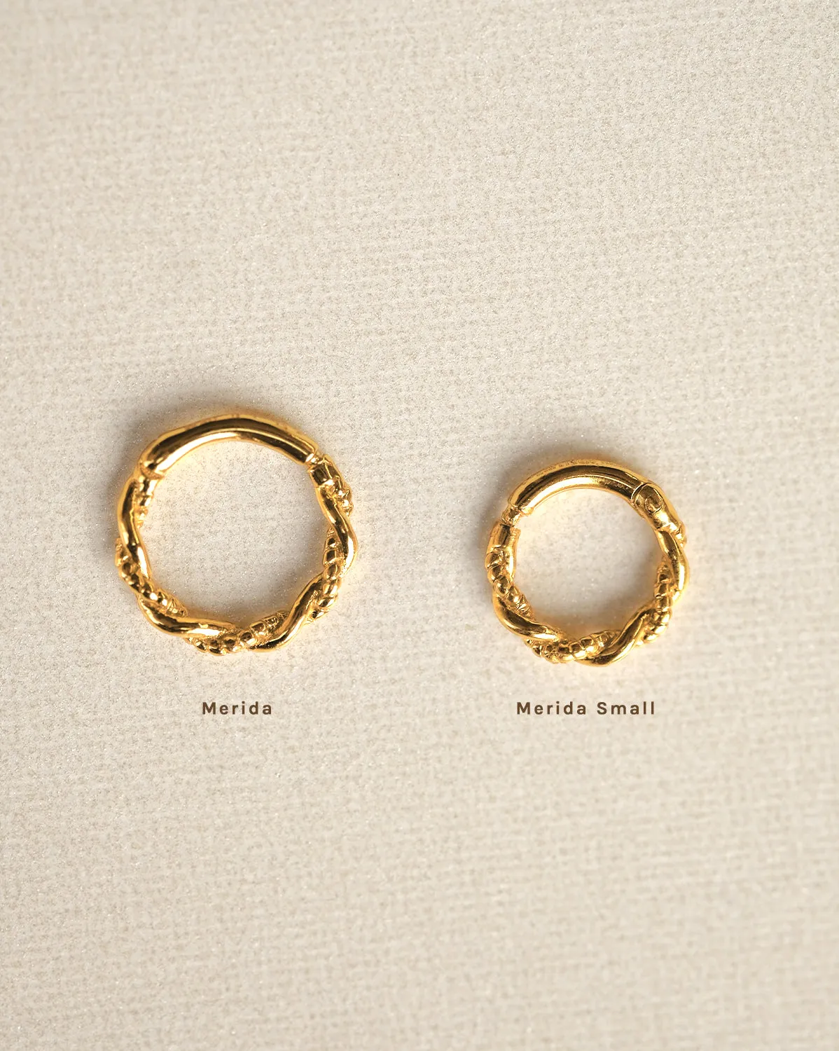 14K Solid Gold Merida Small Curled Hoop