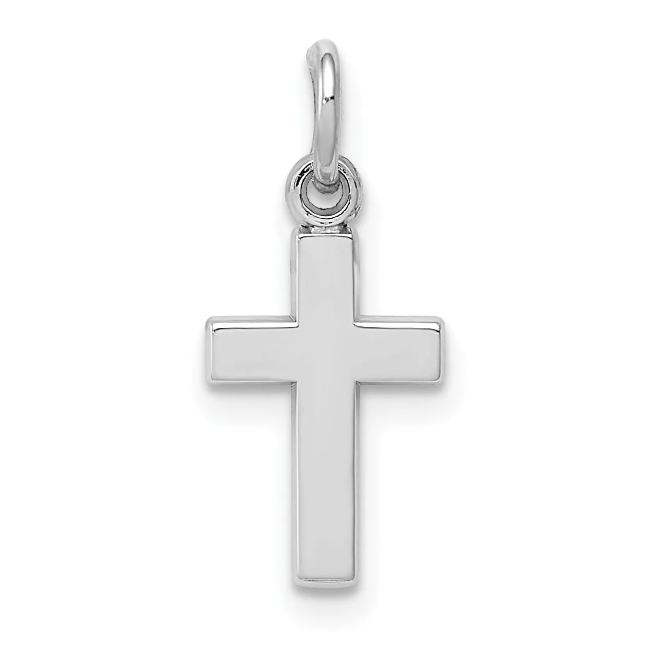 14k White Gold Latin Cross Pendant