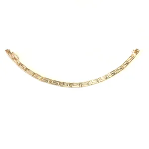 14k Yellow Gold Greek Key Link Bracelet, 7.25