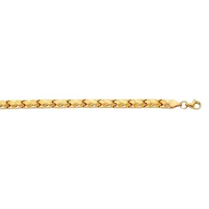 14k Yellow Gold Weaved Link Fancy Bracelet, 7.25"