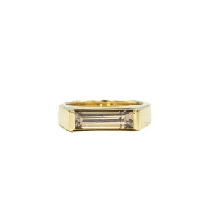 14ky 1.72ct Champagne Baguette East-West Wide Tapered Diamond Ring