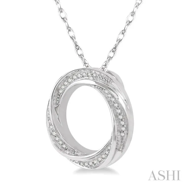 1/6 Ctw Open Center Whirlwind Diamond Fashion Pendant in 10K White Gold with chain