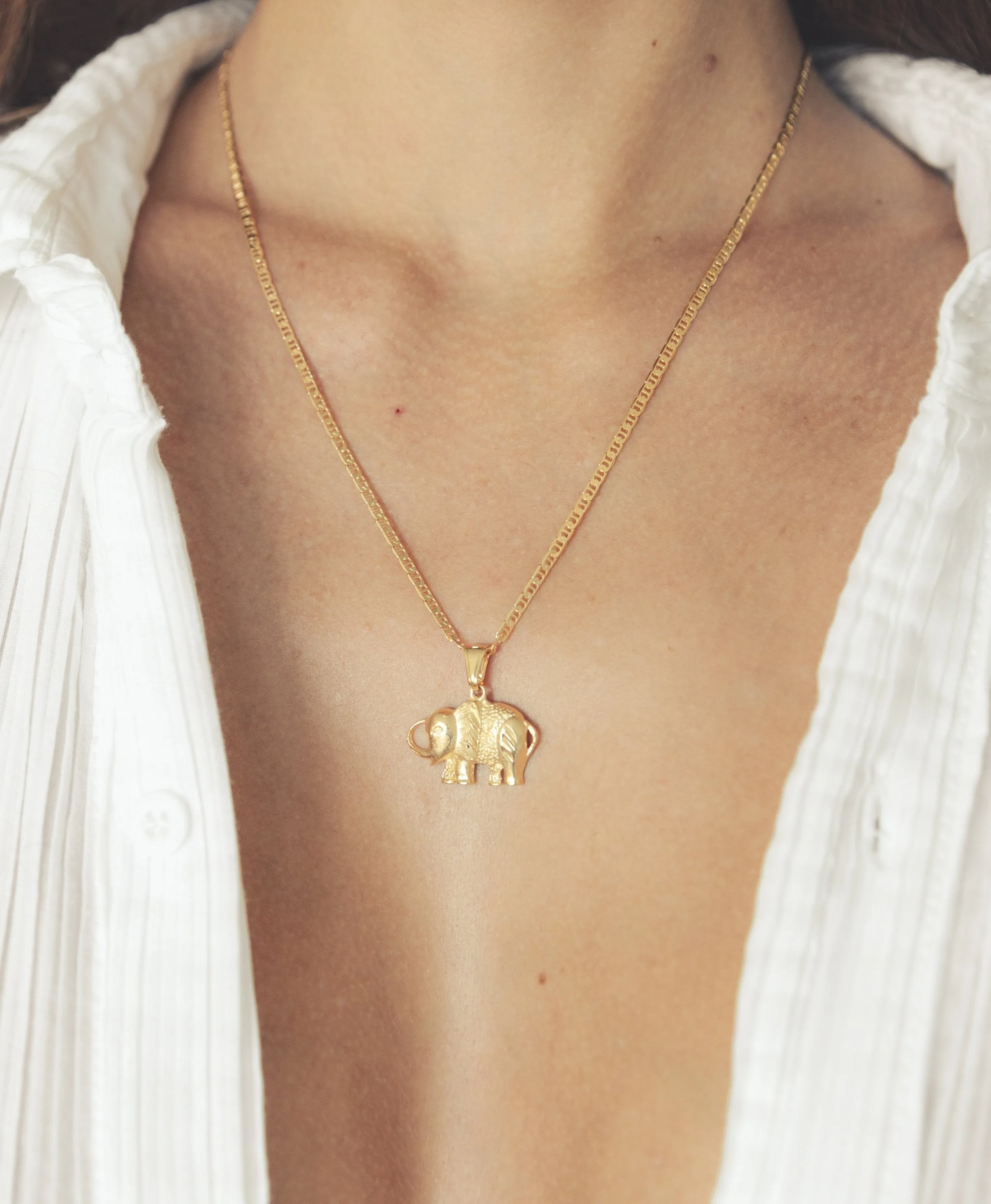 18K Gold Plated Lucky Elephant Pendant Necklace