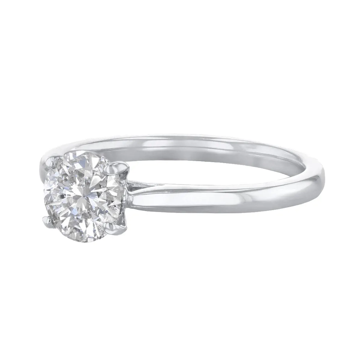 2-00ct Poppy Plain Round Brilliant Cut Diamond Solitaire Engagement Ring | 18ct-White-Gold