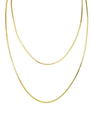 2 Layer Snake Chain Necklace - Gold