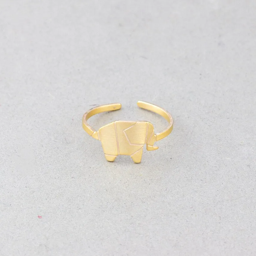 2018 Unique Origami Elephant Rings For Women