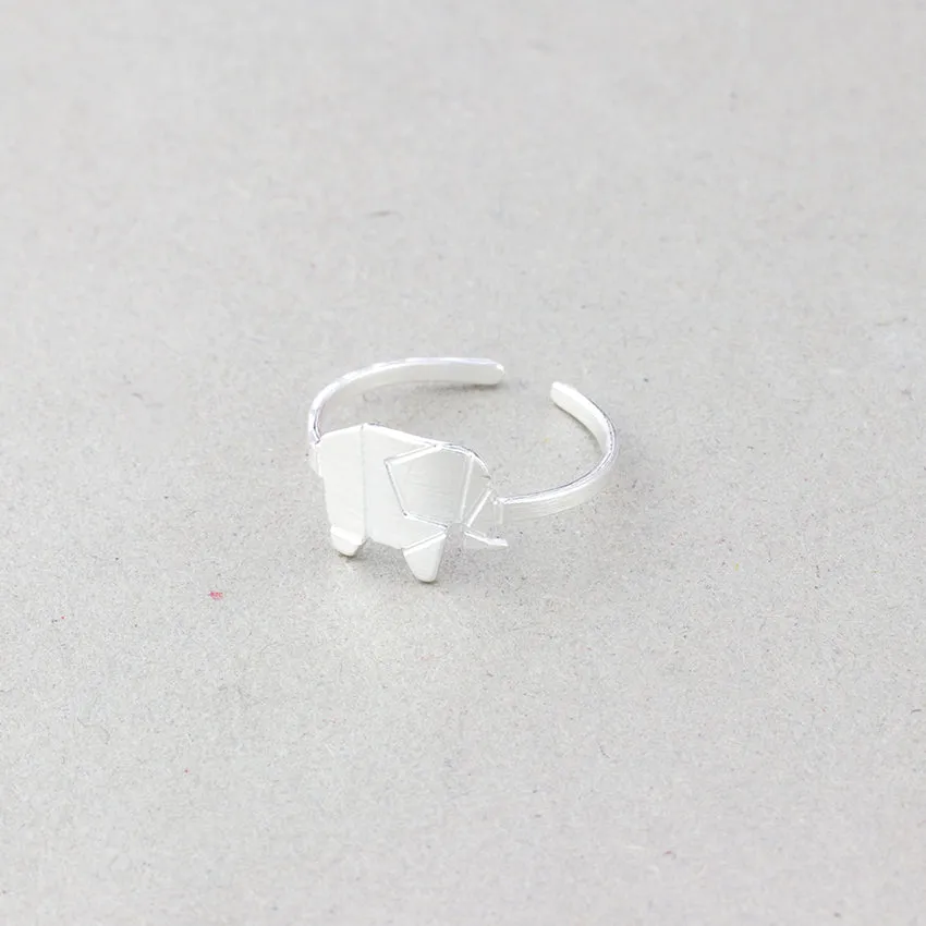 2018 Unique Origami Elephant Rings For Women