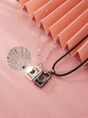 2pcs Magnetic Camera Charm Necklace for Women Jewelry for Women Gift for Her