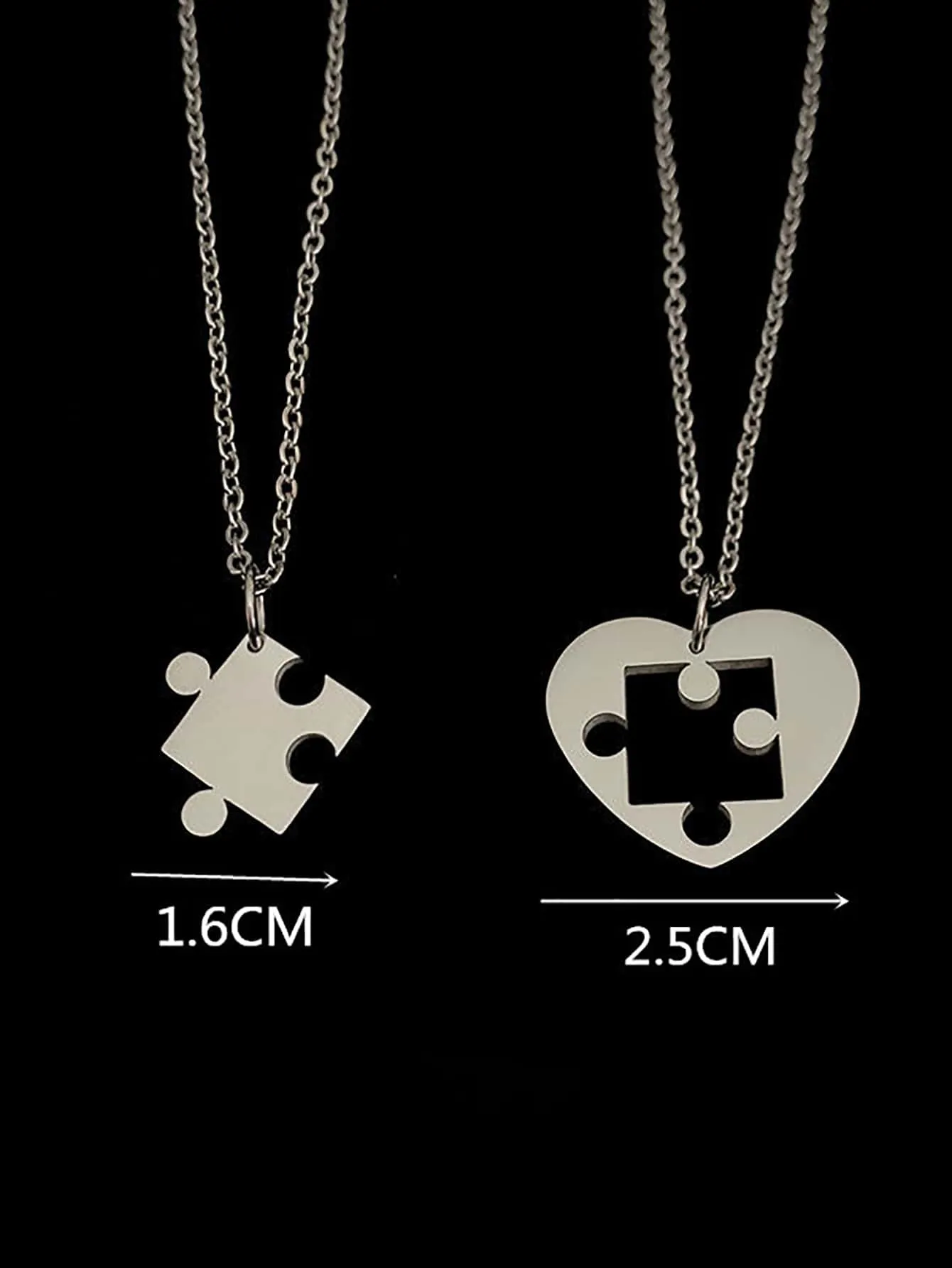 2pcs Puzzle Pendant Necklace for Women Jewelry for Women Gift for Her Necklace