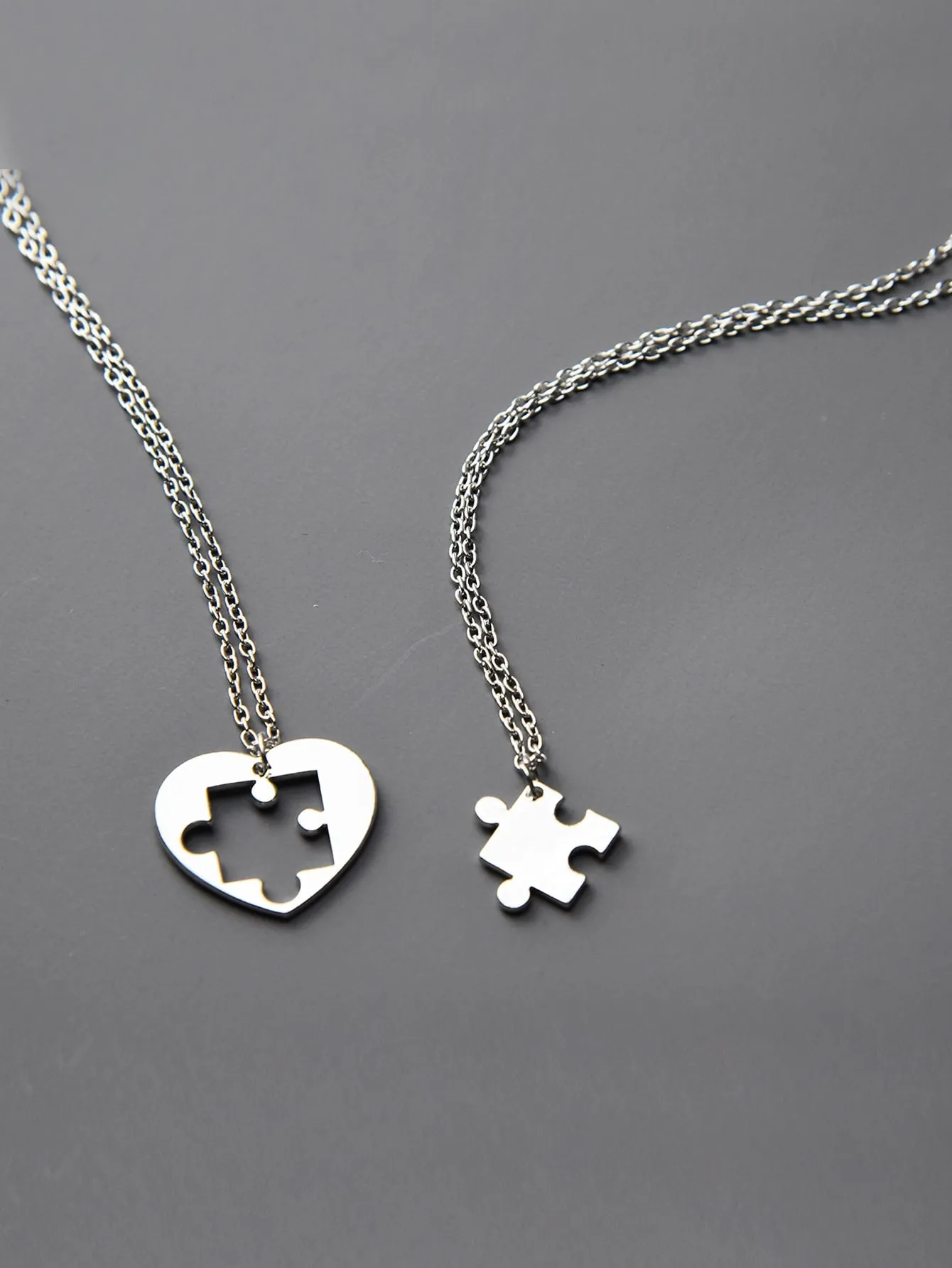 2pcs Puzzle Pendant Necklace for Women Jewelry for Women Gift for Her Necklace