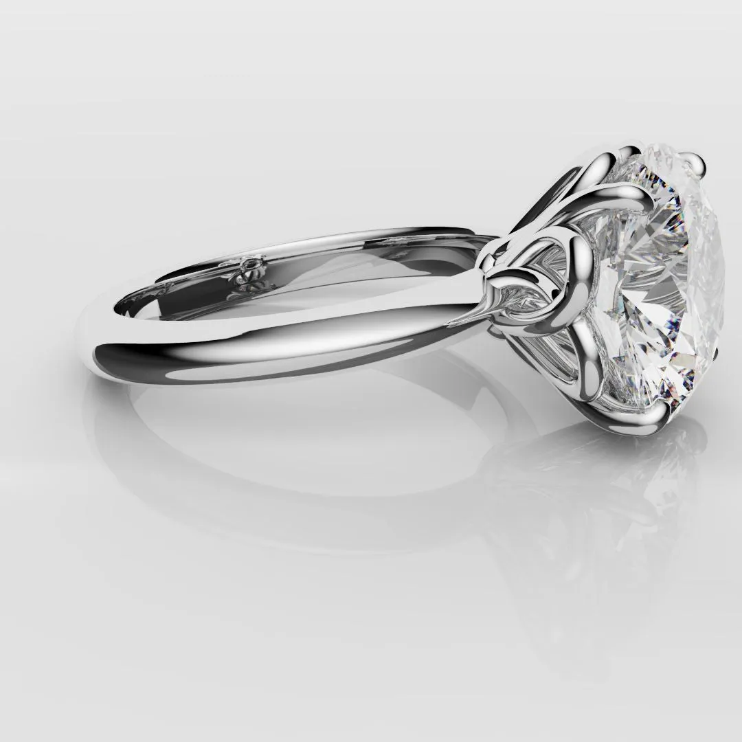 3ct Round Diamond Lovers Knot Solitaire Engagement Ring