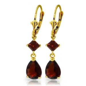 4.5 Carat 14K Solid Yellow Gold Beaute Garnet Earrings