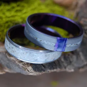 Acropolis In A Charoite Storm | Stone Ring - Greek Wedding Ring - Unique Wedding Ring