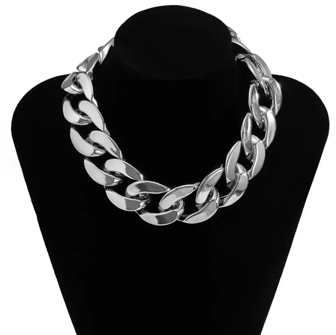 Acrylic Thick Link Chain Necklace and Bracelet Set