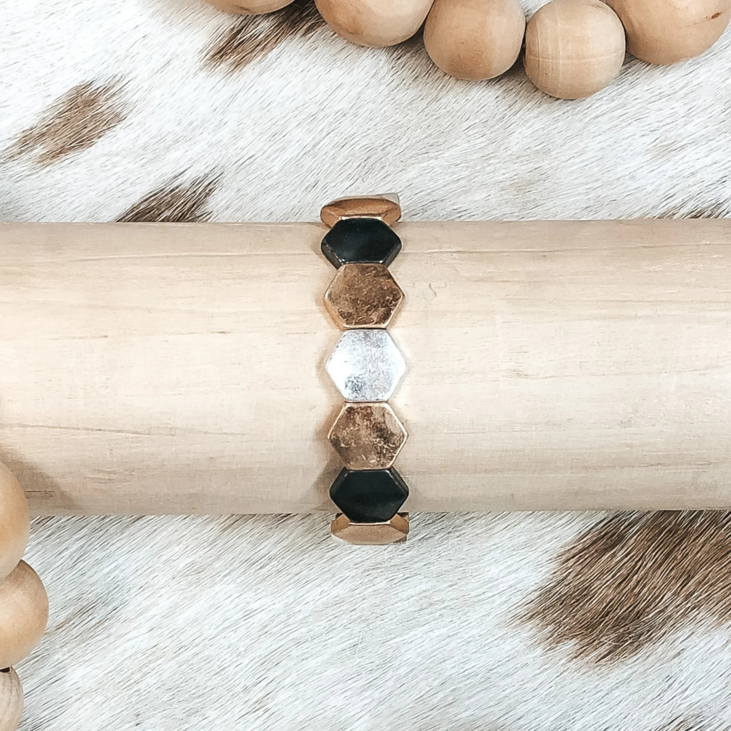 All About Shine Hexagon Bracelet in Neutrals