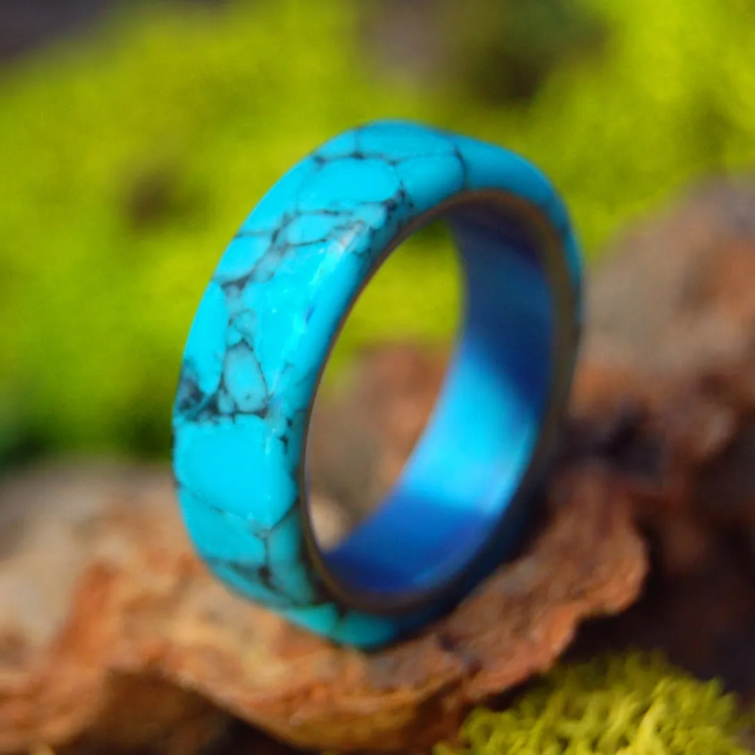 All I want is You and Turquoise | Size 5.5 At 5mm | Unique Wedding Band | On Sale