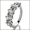 Anniversary 1.5 TCW 5 Round Stone Cubic Zirconia Cz Ring