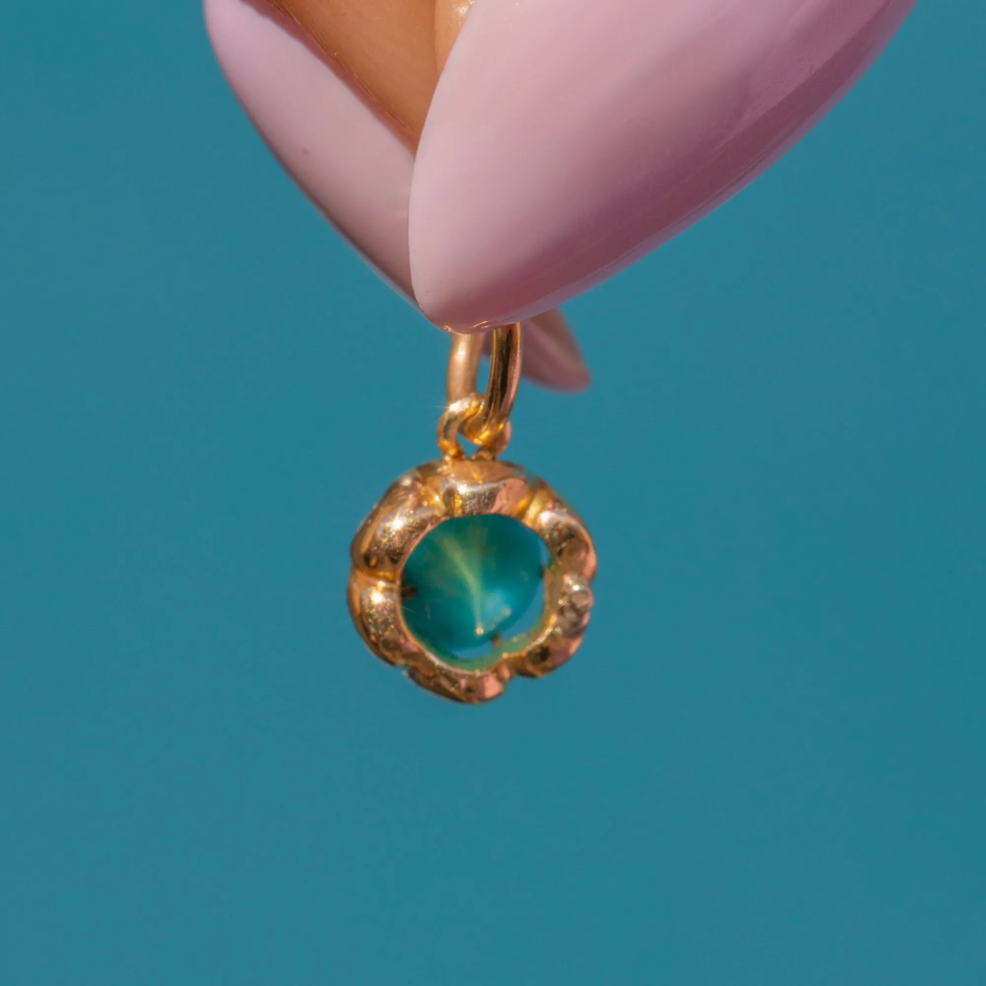 Antique 18ct Gold Turquoise Charm