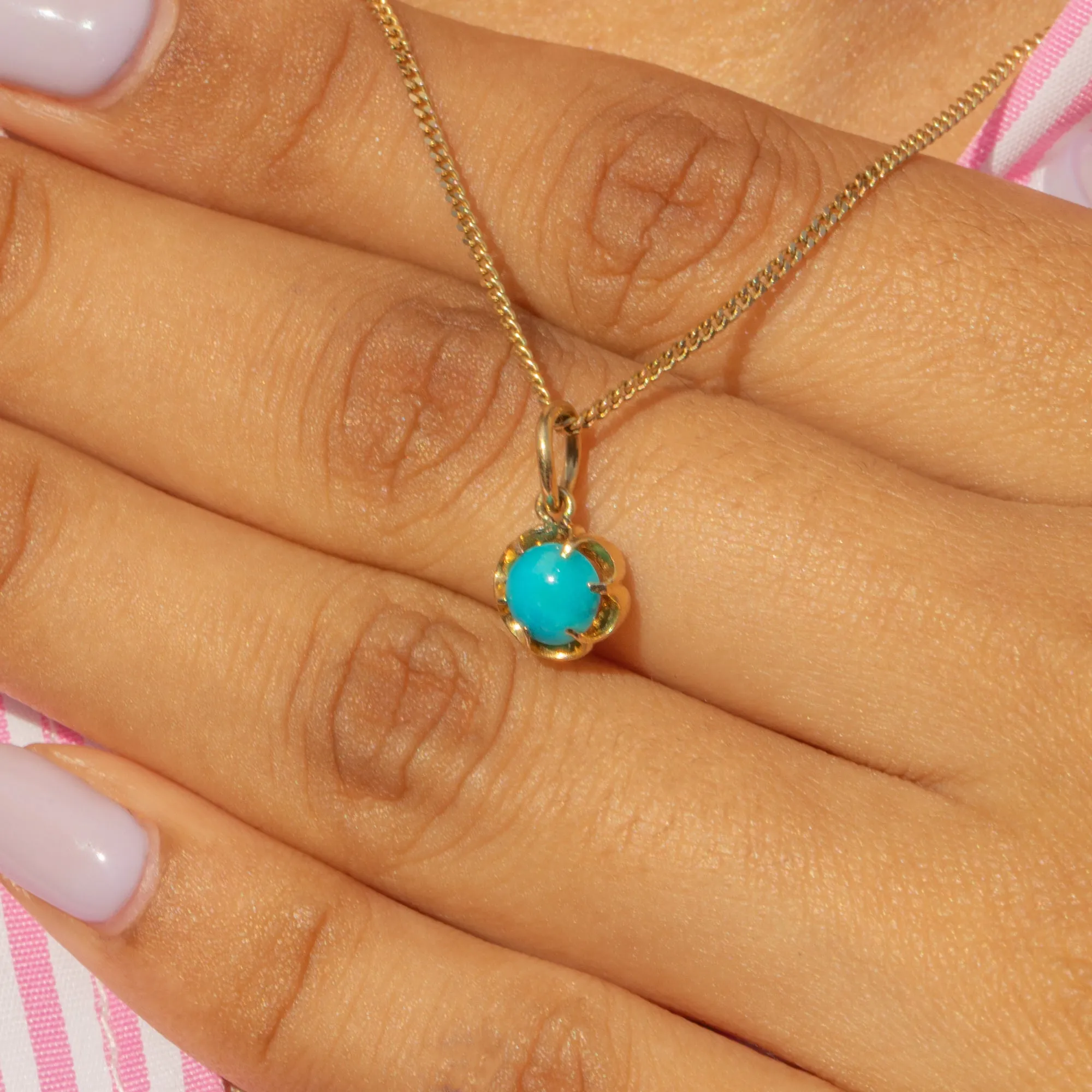 Antique 18ct Gold Turquoise Charm