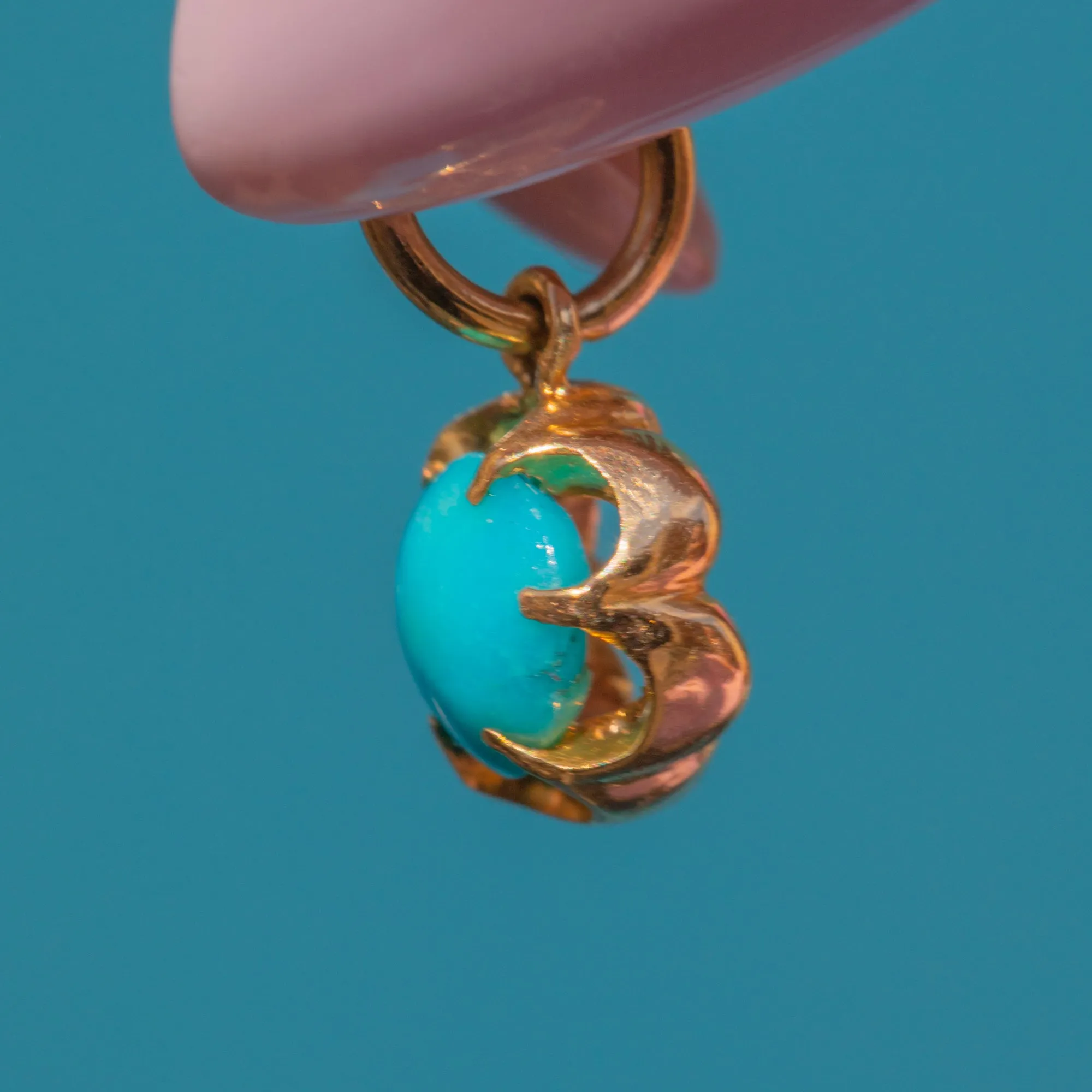 Antique 18ct Gold Turquoise Charm