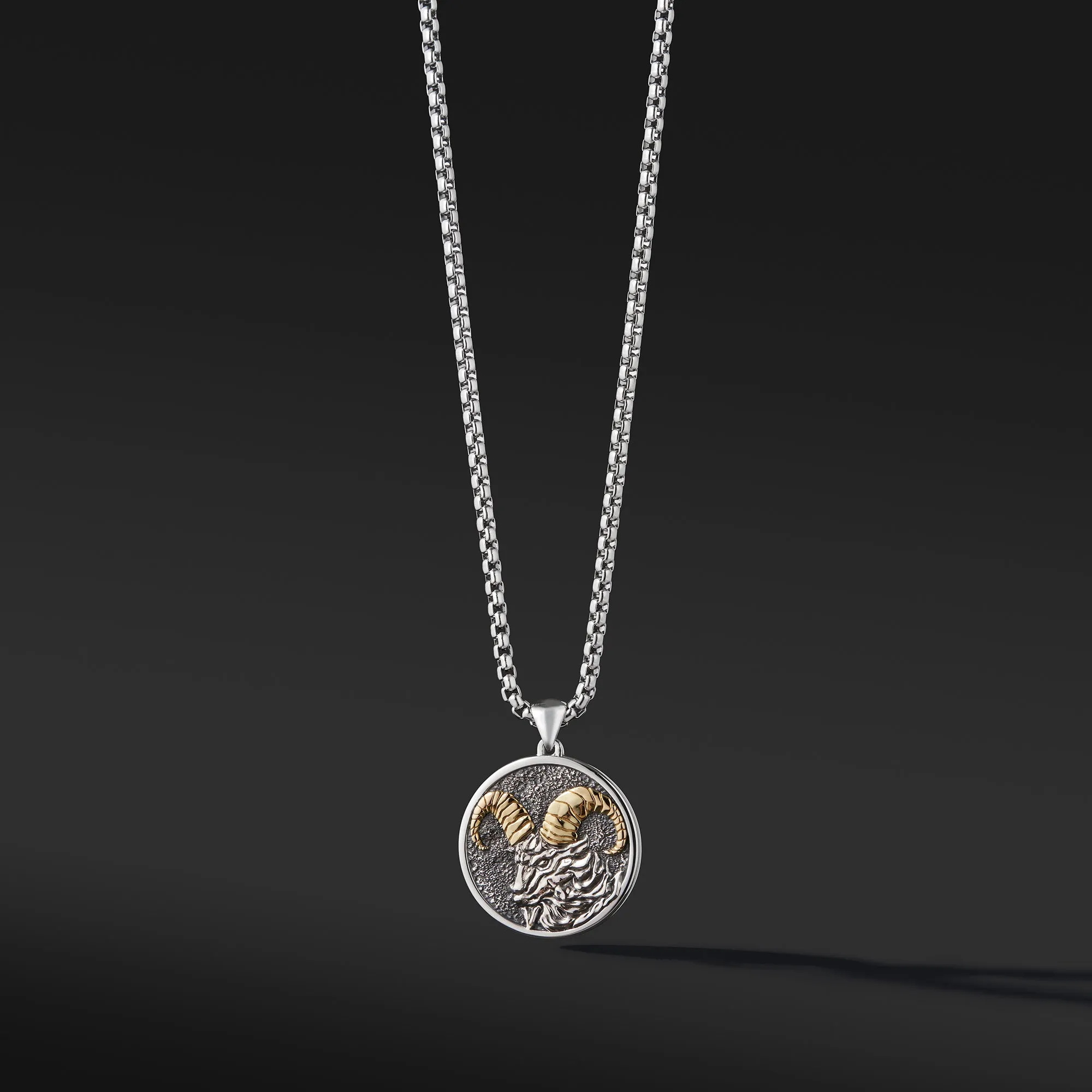 Aries Pendant Zodiac Necklace - Sterling Silver with 18K Solid Gold