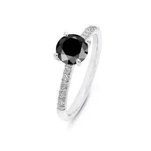 Black Diamond Engagement Ring