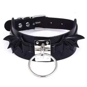 Black PU Leather O Ring Choker