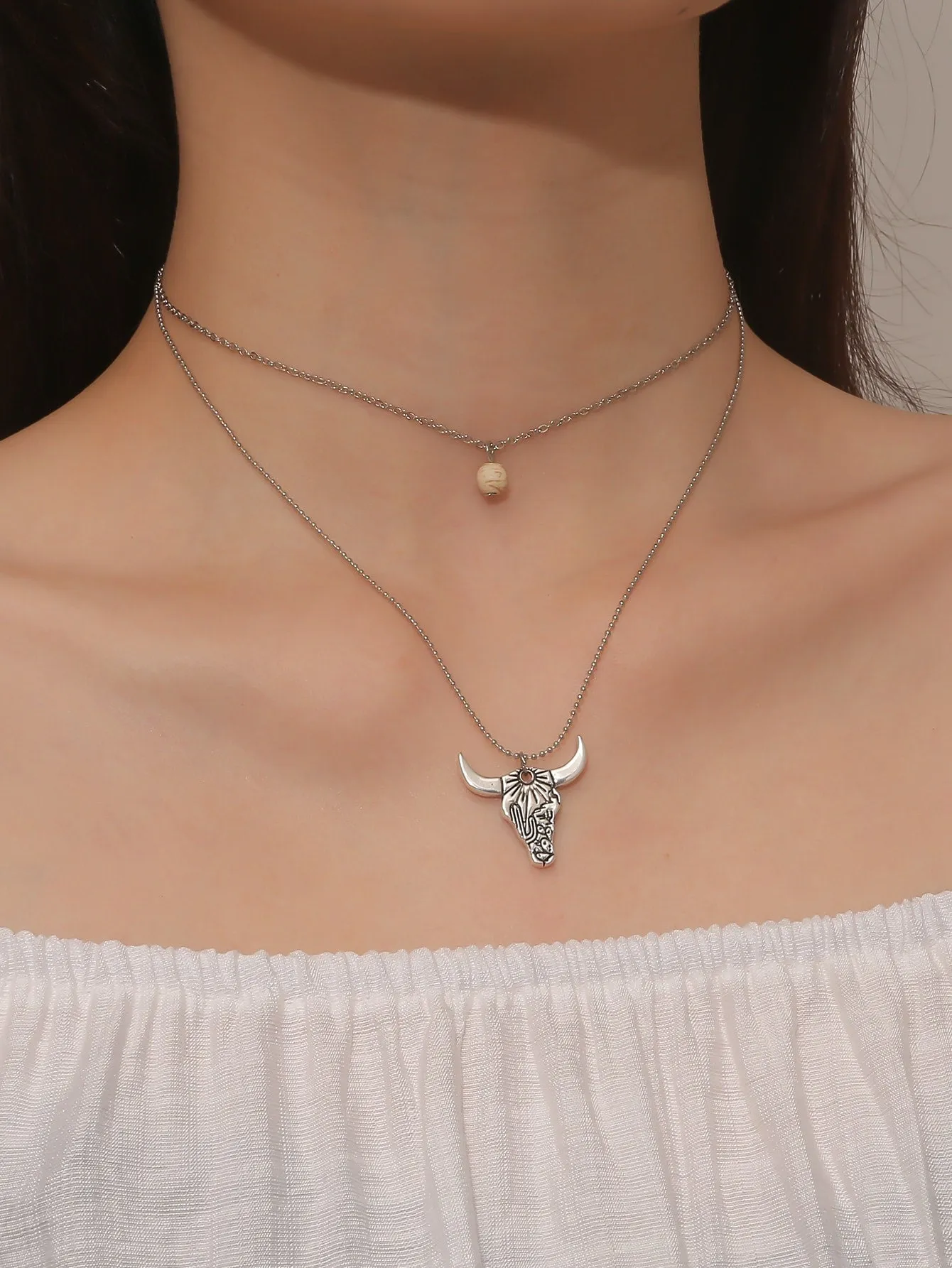 Bull Head Pendant Necklace for Women Girls Accessories Jewelry Gifts Gift for