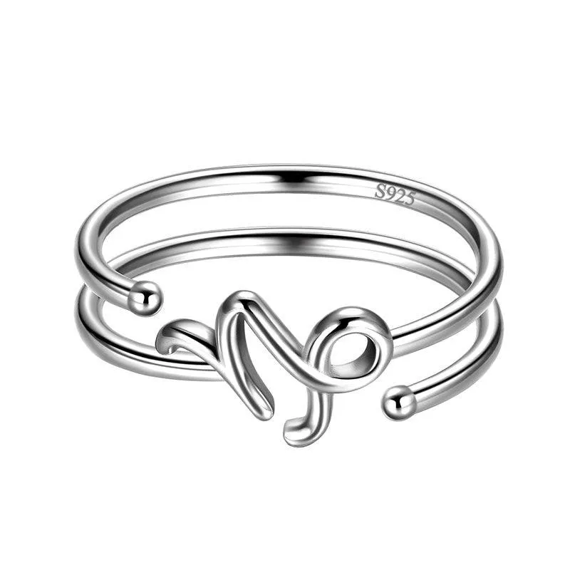 Capricorn Rings Zodiac Sign Jewelry Women Girls Birthday Gifts 925 Sterling Silver