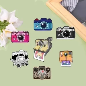 Cartoon Style Pin Geometric Camera Alloy Stoving Varnish Unisex Brooches