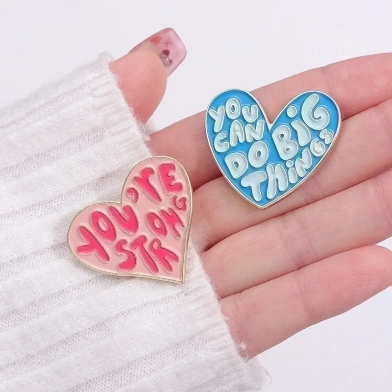 Cartoon Style Pin Geometric Letter Heart Shape Alloy Stoving Varnish Unisex Brooches