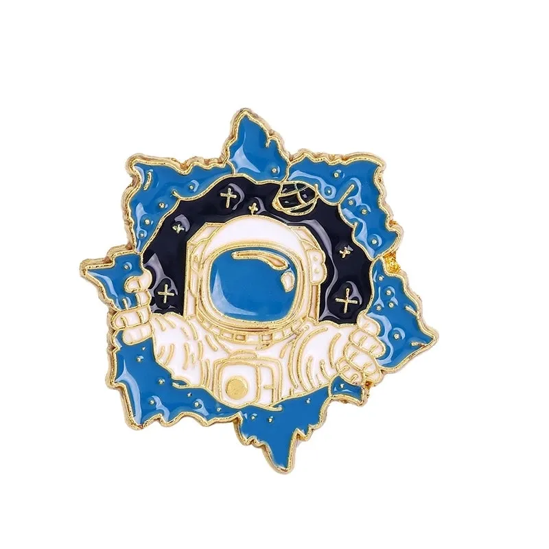 Cartoon Style Pin Geometric Starry Sky Alloy Enamel Unisex Brooches