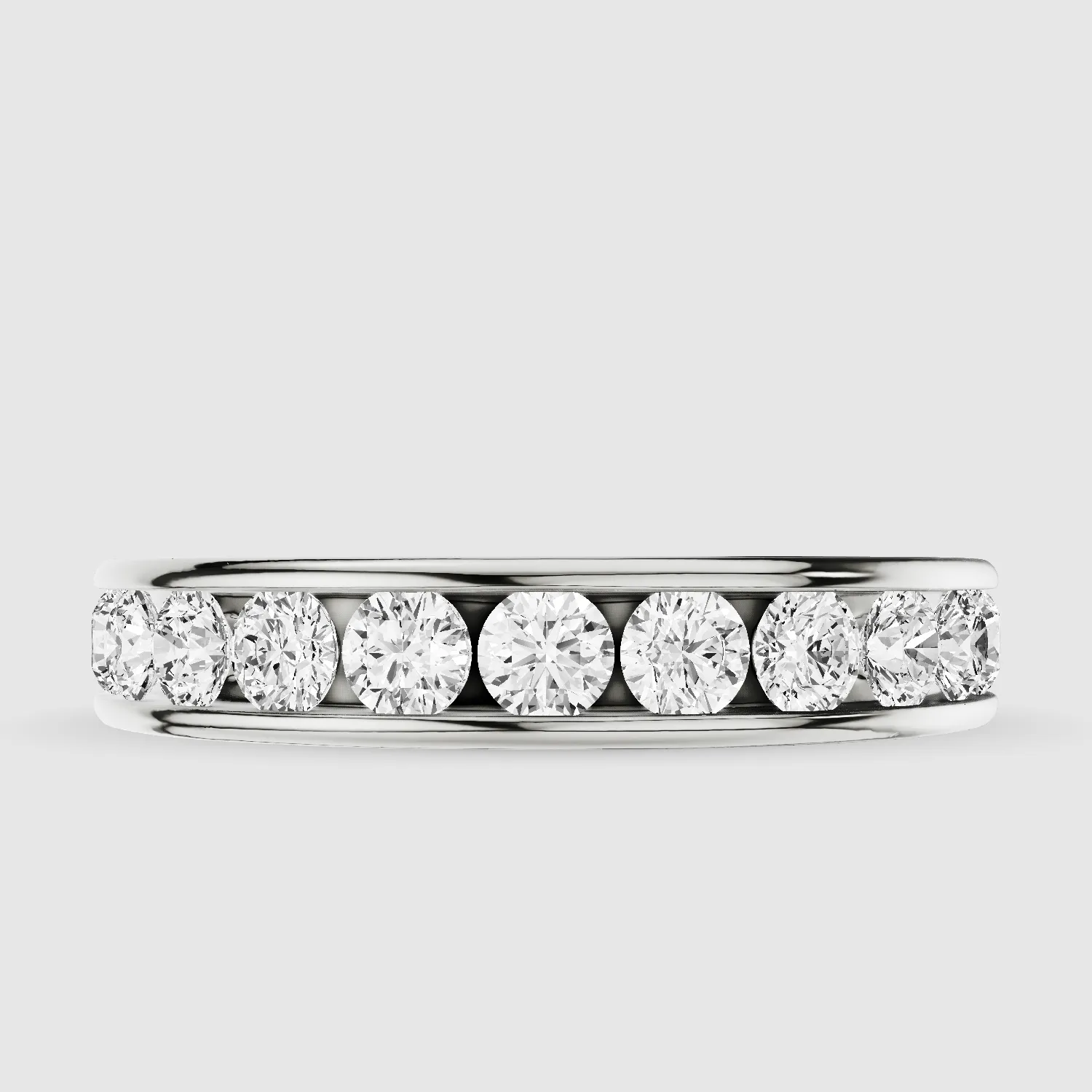 Channel-Set Lab Grown Diamond Half Eternity Band-Round