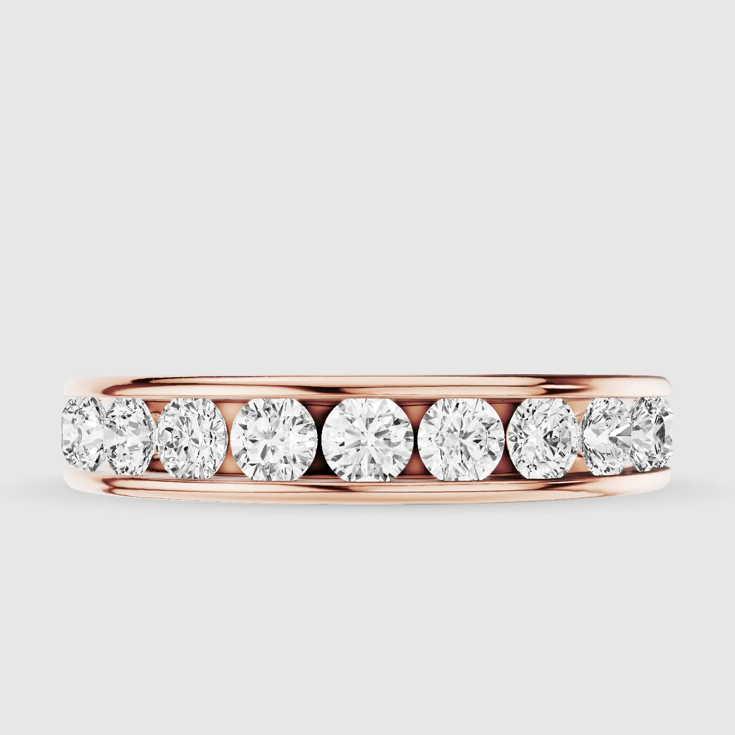 Channel-Set Lab Grown Diamond Half Eternity Band-Round