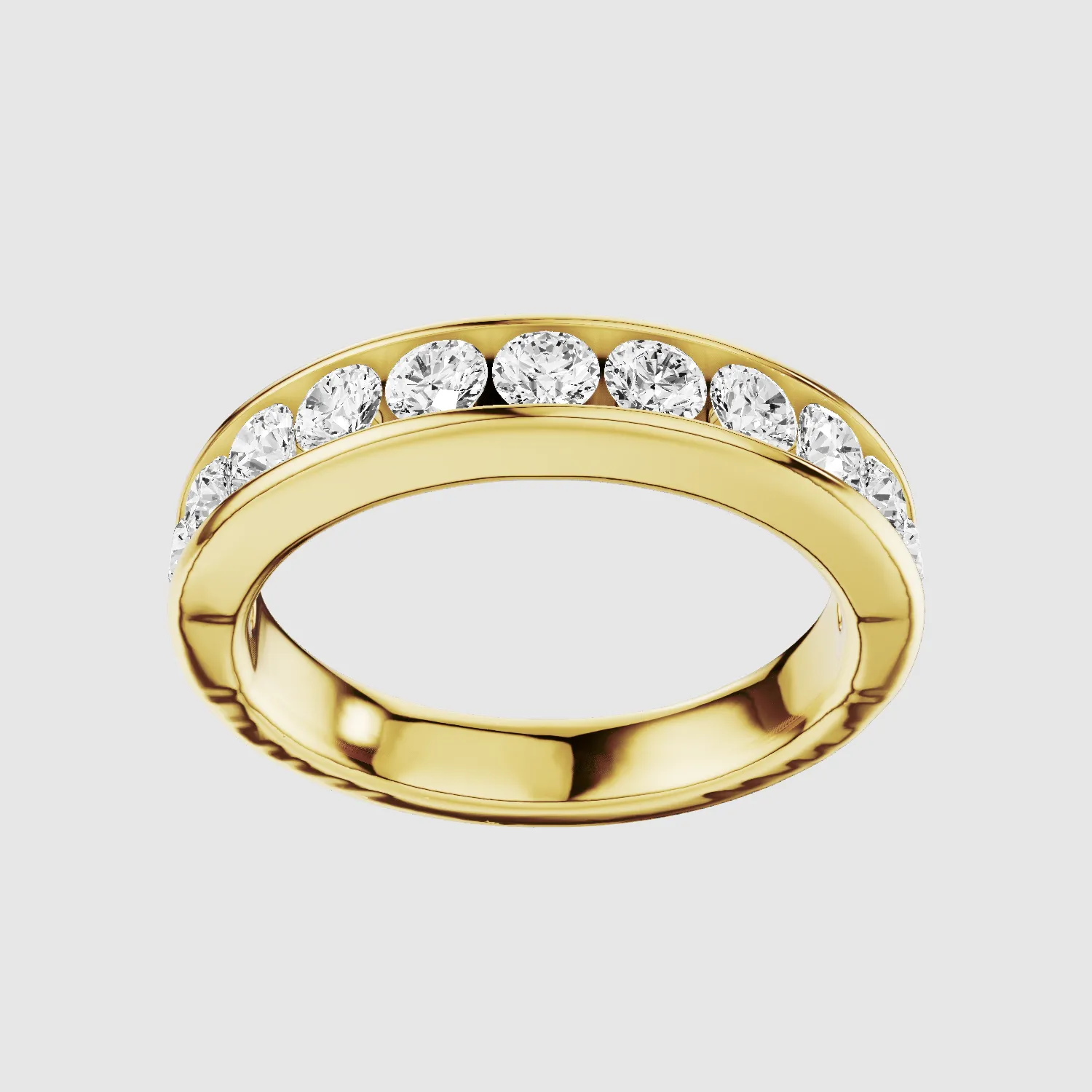 Channel-Set Lab Grown Diamond Half Eternity Band-Round