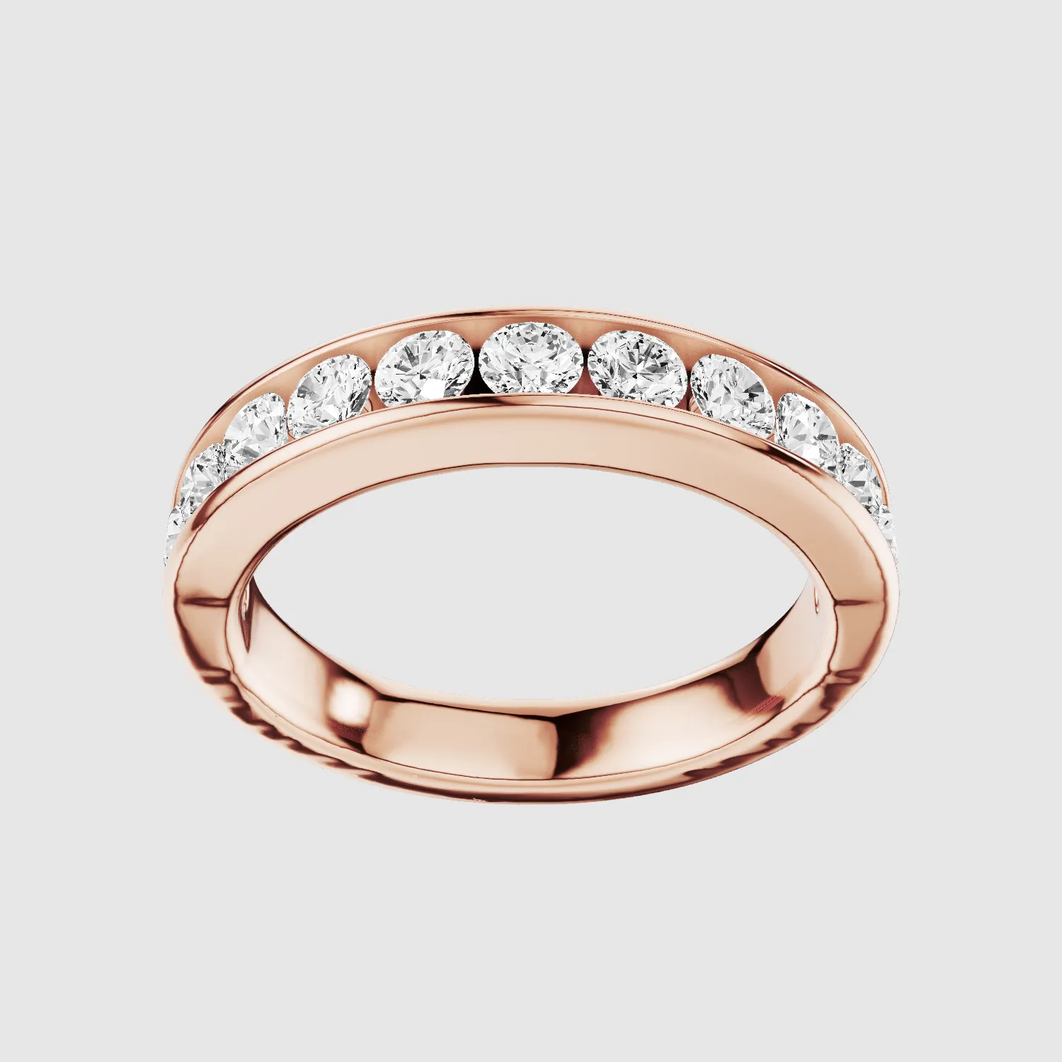 Channel-Set Lab Grown Diamond Half Eternity Band-Round