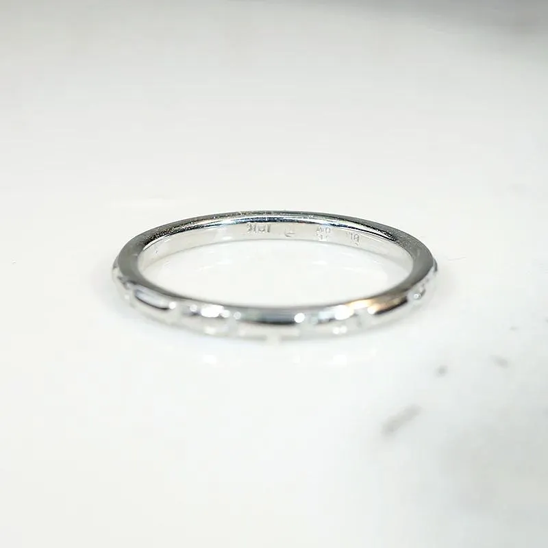 Clean-Lined "Orange Blossom" White Gold Band