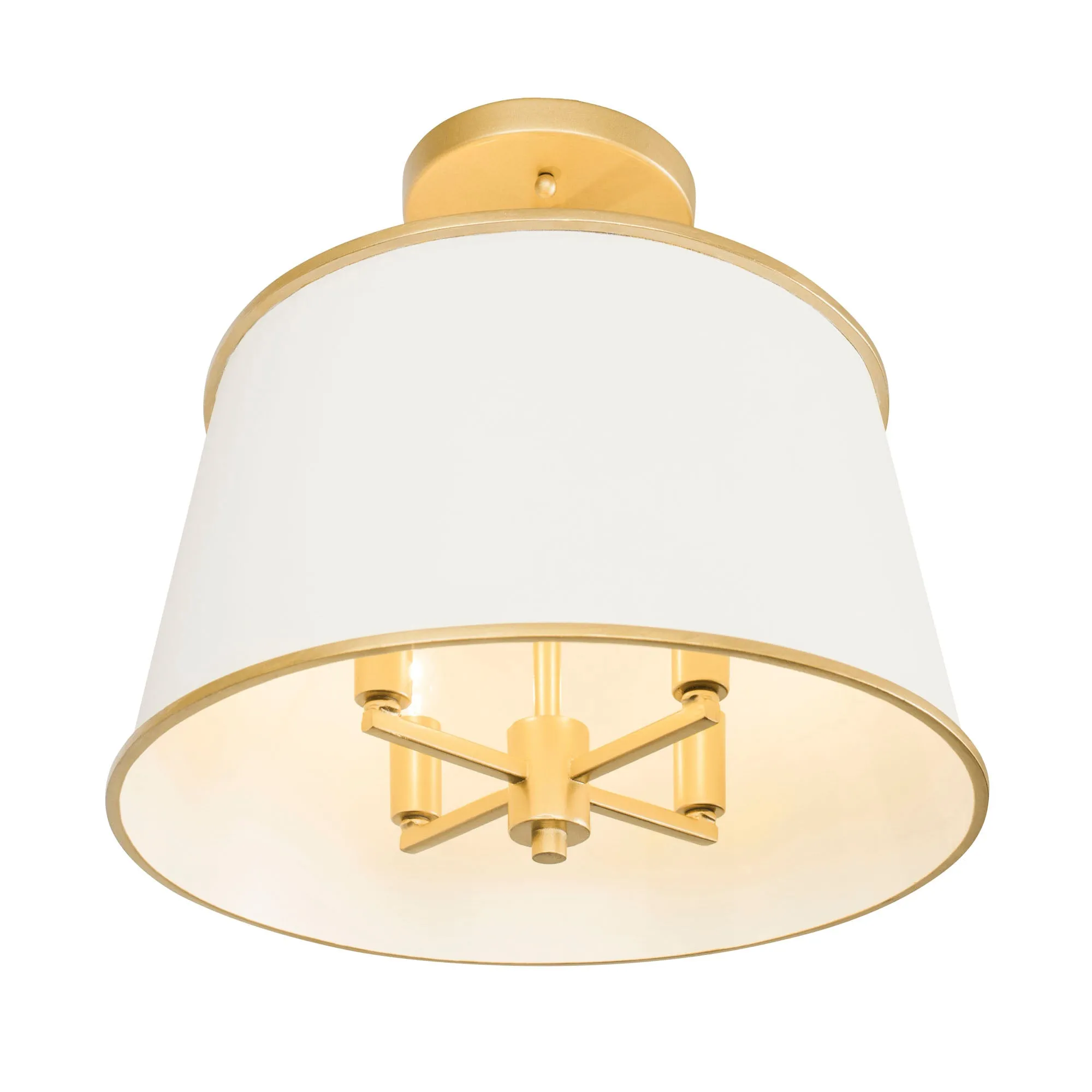 Coco 364S04MWFG 4-Light Semi-Flush - Matte White/French Gold