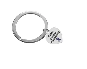 Colon Cancer Awareness Heart Split Style Key Chains