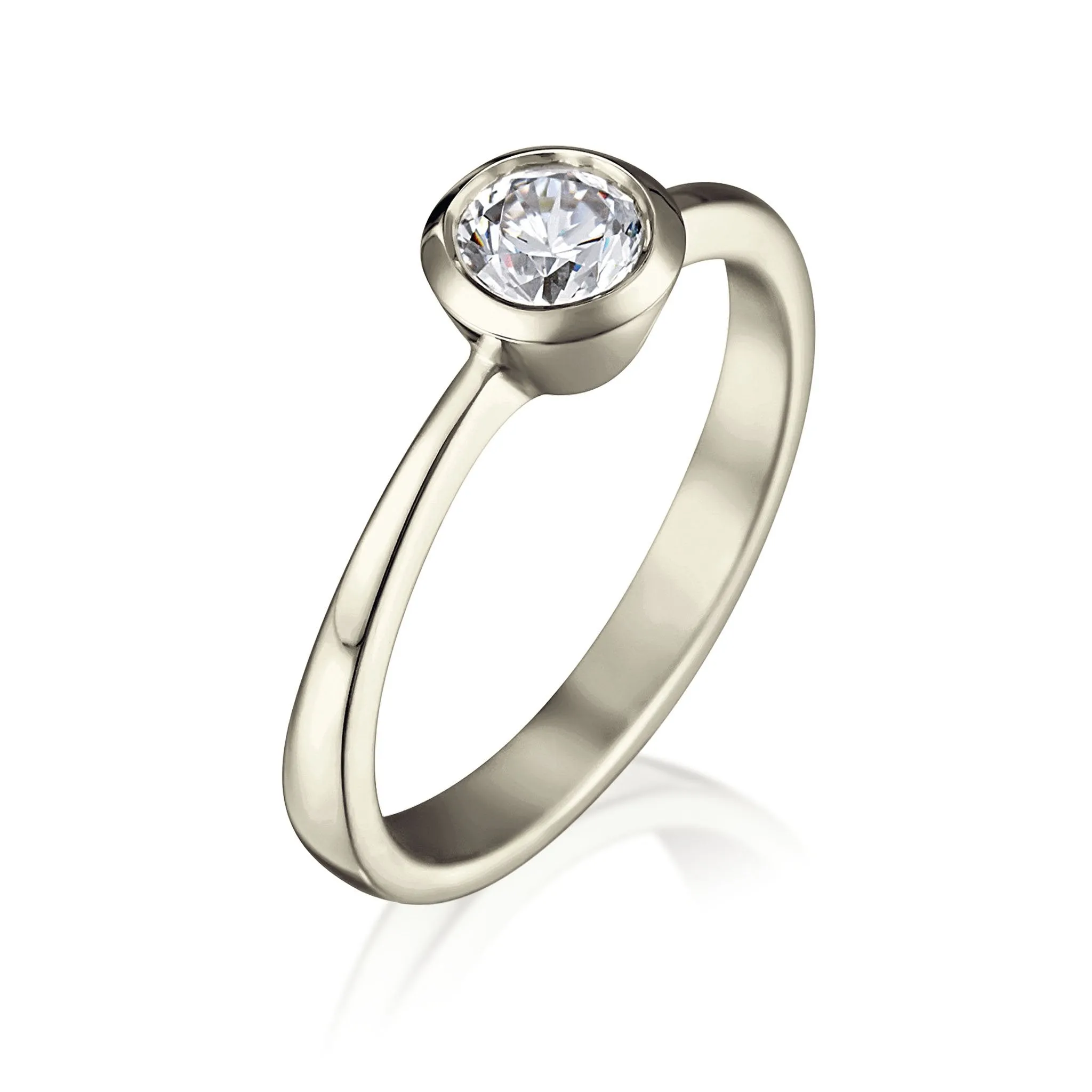 Contemporary 0.50ct Solitaire Diamond Ring in 9ct White Gold