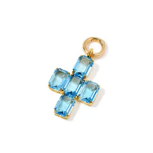 Crisscross Aquamarine Pendant