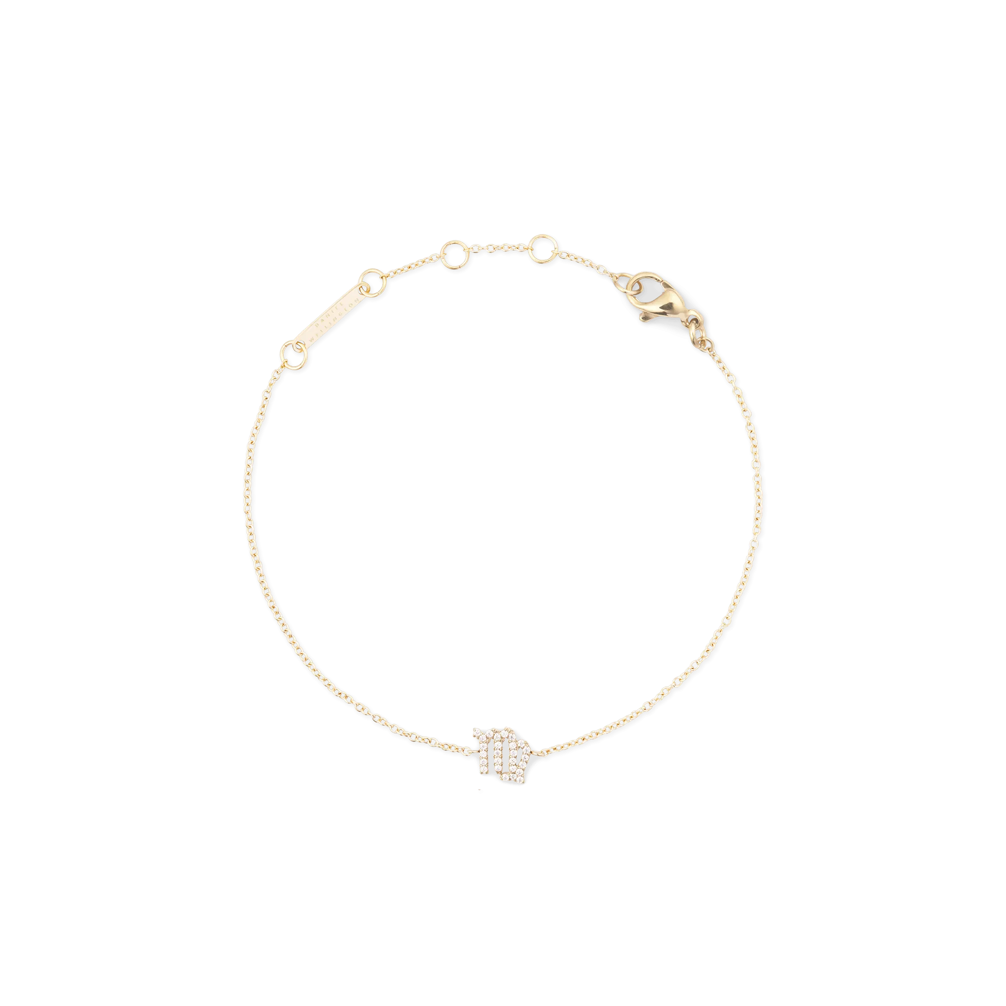 Crystal Zodiac Chain Bracelet Gold