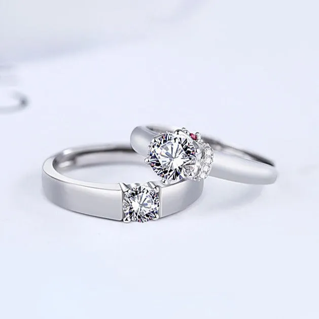 Custom Solitaire Matching Wedding Rings Set