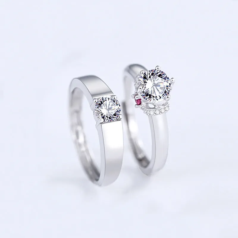 Custom Solitaire Matching Wedding Rings Set