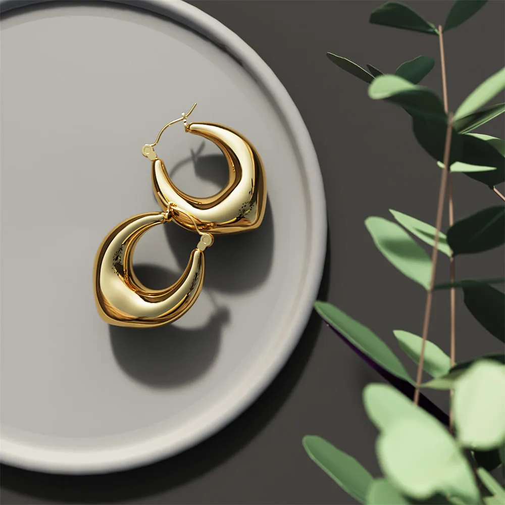 Dilan Solid Hoop Gold Earrings